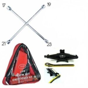 Trafik Seti + Bijon Anahtarı Çelik + 1.5 Ton Kriko 3'lü Araba Seti